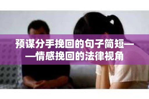预谋分手挽回的句子简短——情感挽回的法律视角