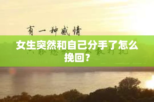 女生突然和自己分手了怎么挽回？