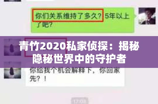 青竹2020私家侦探：揭秘隐秘世界中的守护者
