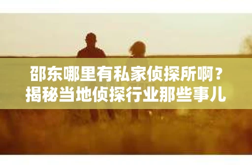 邵东哪里有私家侦探所啊？揭秘当地侦探行业那些事儿
