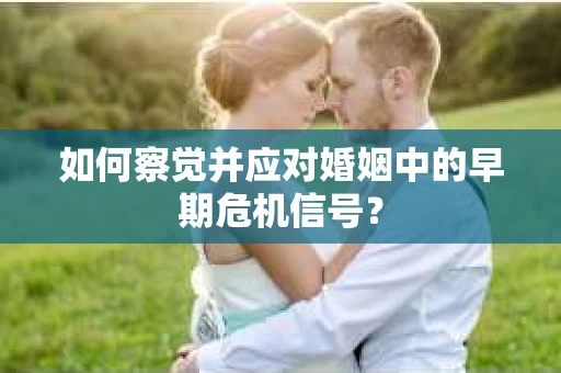 如何察觉并应对婚姻中的早期危机信号？